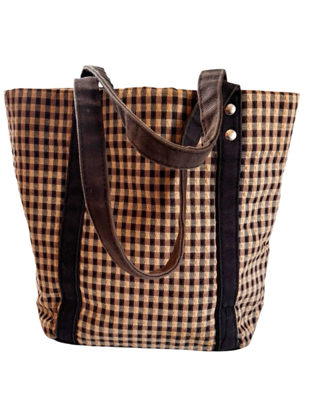 Longaberger Homestead Primitive Gingham Fabric Small Tote Bag View 6
